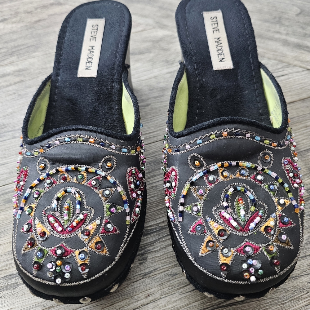 Steve Madden Embellished Black Women's Shoes